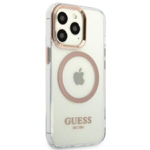 Coque iPhone 13 Pro Max Guess Metal Outline MagSafe transparente — visuel 4