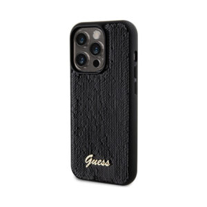 Coque iPhone 13 Pro Max Guess Sequin Script Metal noire — visuel 2
