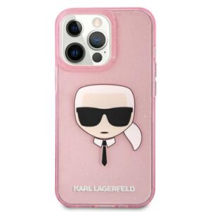 Coque iPhone 13 Pro Max Karl Lagerfeld Karl’s Head Glitter rose — visuel 3