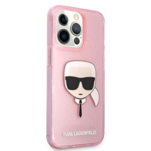Coque iPhone 13 Pro Max Karl Lagerfeld Karl’s Head Glitter rose — visuel 4