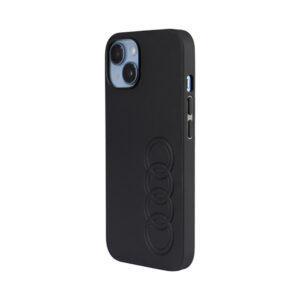 Coque iPhone 14 Audi Synthetic Leather noire — visuel 3
