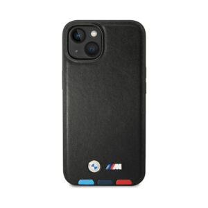 Coque iPhone 14 BMW Leather Hot Stamp Tricolor MagSafe noire — visuel 3