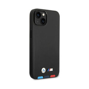 Coque iPhone 14 BMW Leather Hot Stamp Tricolor MagSafe noire — visuel 4