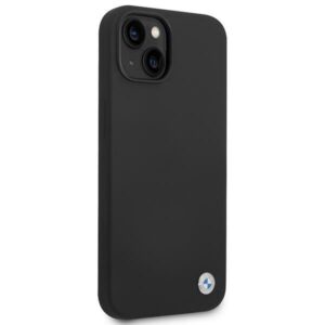 Coque iPhone 14 BMW Liquid Silicone Case Metal Logo noire — visuel 4