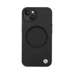 Coque iPhone 14 BMW Signature Liquid Silicone MagSafe noire — visuel 3