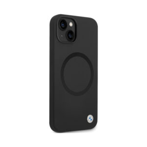 Coque iPhone 14 BMW Signature Liquid Silicone MagSafe noire — visuel 4