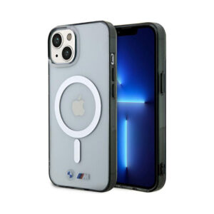 Coque iPhone 14 BMW Silver Ring MagSafe transparente