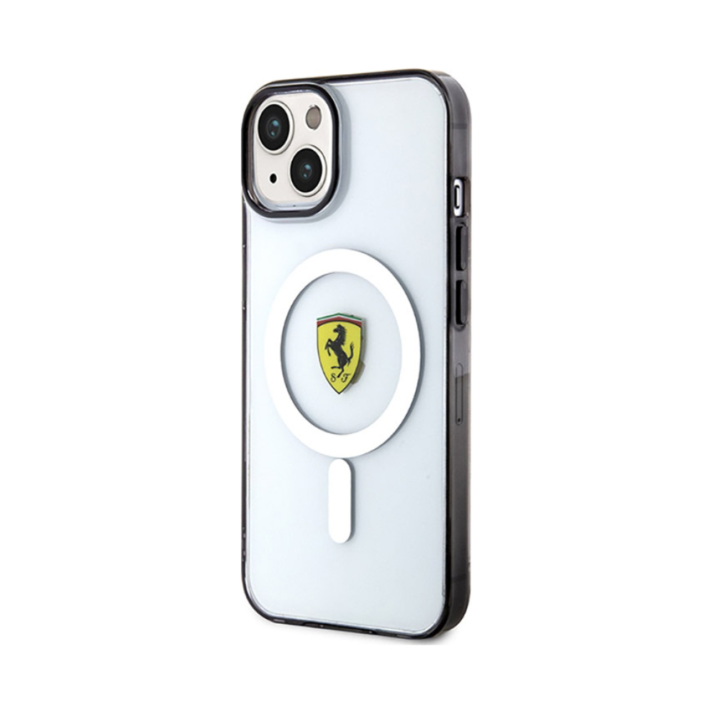 Coque iPhone 14 Ferrari Outline Magsafe transparente — visuel 2