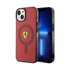 Coque iPhone 14 Ferrari Translucent MagSafe rouge