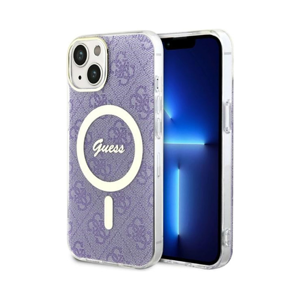 Coque iPhone 14 Guess 4G MagSafe violette