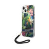 Coque iPhone 14 Guess Flower Cord bleue