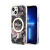 Coque iPhone 14 Guess Flower MagSafe noire
