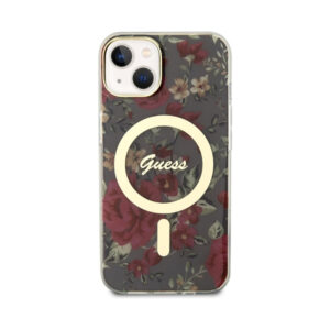 Coque iPhone 14 Guess Flower MagSafe verte — visuel 3