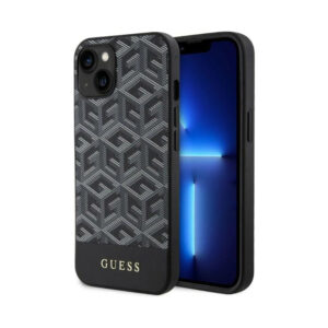 Coque iPhone 14 Guess GCube Stripes MagSafe noire