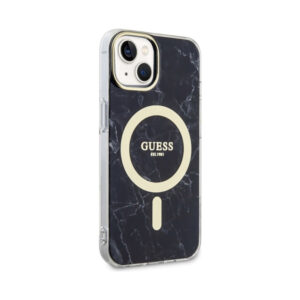 Coque iPhone 14 Guess Marble MagSafe noire — visuel 4