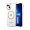 Coque iPhone 14 Guess Metal Outline MagSafe transparente