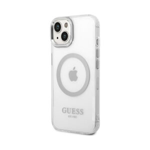 Coque iPhone 14 Guess Metal Outline MagSafe transparente — visuel 2