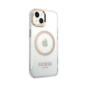 Coque iPhone 14 Guess Metal Outline MagSafe transparente — visuel 4