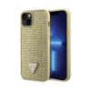 Coque iPhone 14 Guess Rhinestone Triangle dorée