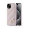 Coque iPhone 14 Karl Lagerfeld Diagonal Quilted Script rose