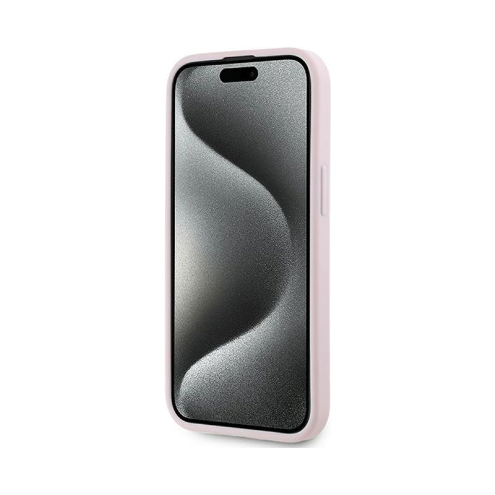 Coque iPhone 14 Karl Lagerfeld Diagonal Quilted Script rose — visuel 5