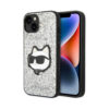 Coque iPhone 14 Karl Lagerfeld NFT Glitter Choupette Patch argentée