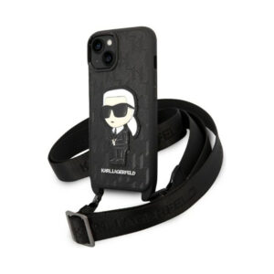 Coque iPhone 14 Karl Lagerfeld NFT Monogram Ikonik Patch noire