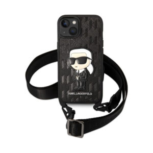Coque iPhone 14 Karl Lagerfeld NFT Monogram Ikonik Patch noire — visuel 2