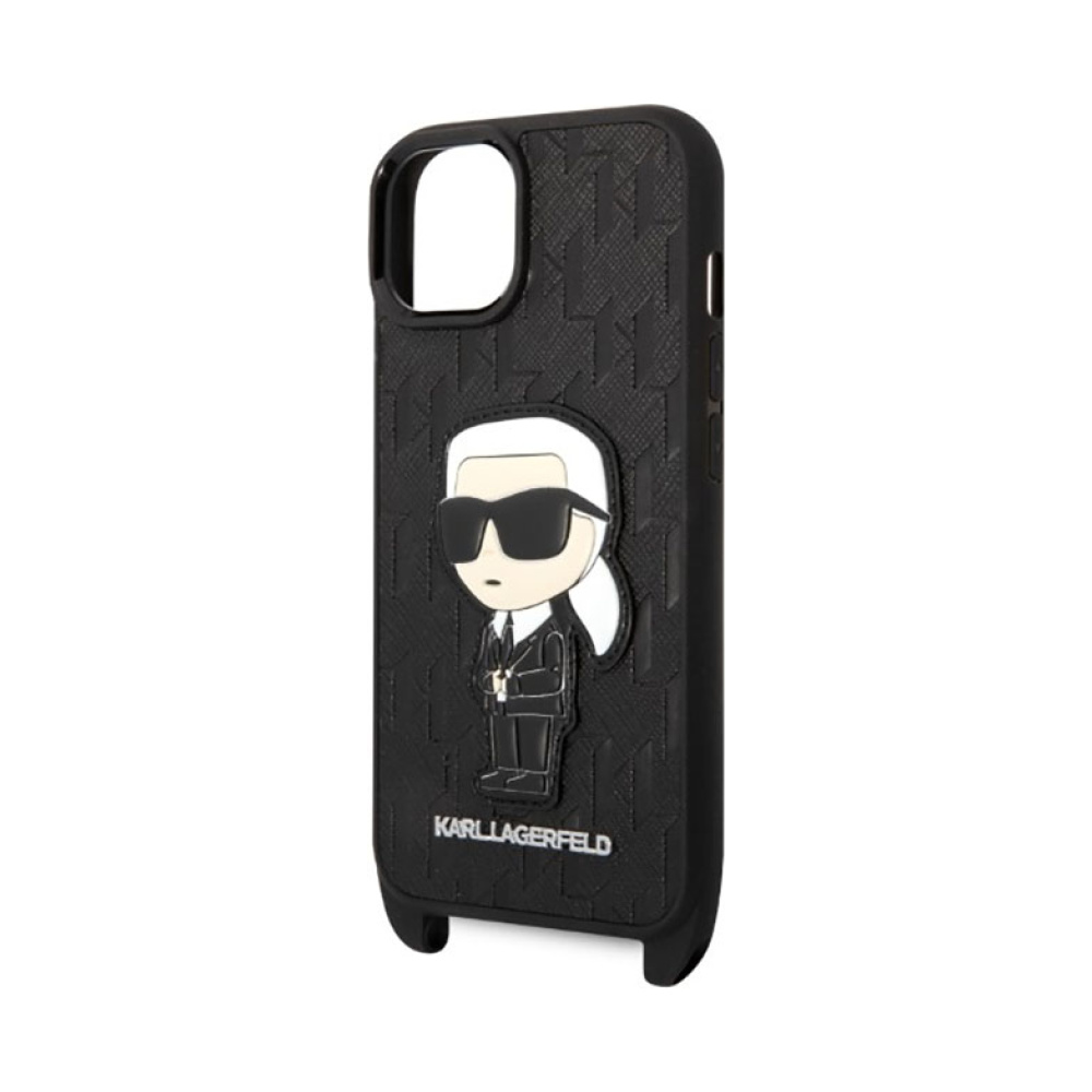 Coque iPhone 14 Karl Lagerfeld NFT Monogram Ikonik Patch noire — visuel 5