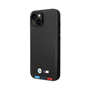 Coque iPhone 14 Plus BMW Leather Hot Stamp Tricolor MagSafe noire — visuel 2