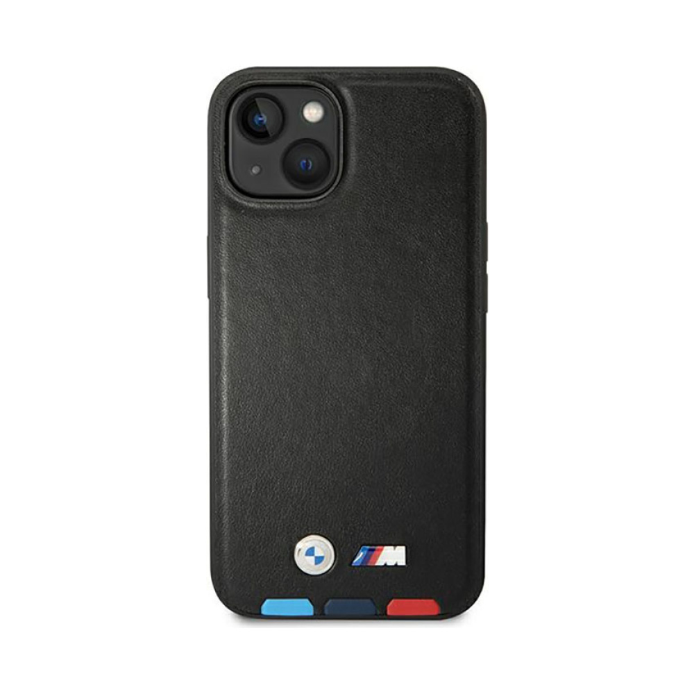 Coque iPhone 14 Plus BMW Leather Hot Stamp Tricolor MagSafe noire — visuel 3