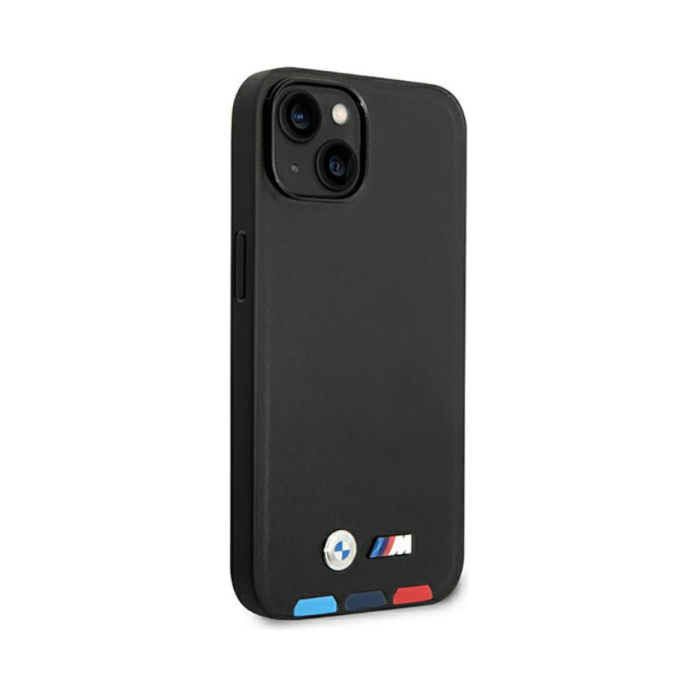 Coque iPhone 14 Plus BMW Leather Hot Stamp Tricolor MagSafe noire — visuel 4