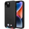 Coque iPhone 14 Plus BMW Leather Hot Stamp Tricolor noire