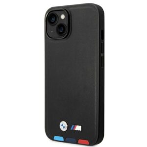 Coque iPhone 14 Plus BMW Leather Hot Stamp Tricolor noire — visuel 2