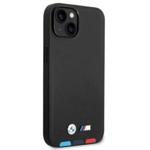 Coque iPhone 14 Plus BMW Leather Hot Stamp Tricolor noire — visuel 4