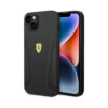 Coque iPhone 14 Plus Ferrari Leather Stamp Sides noire