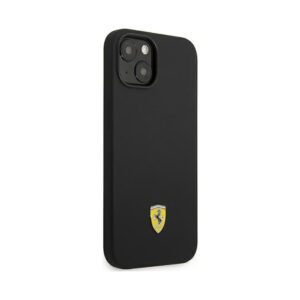Coque iPhone 14 Plus Ferrari Silicone Metal Logo noire — visuel 4