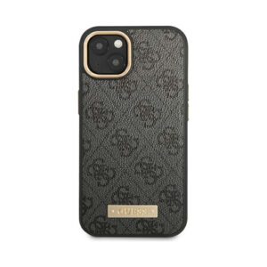 Coque iPhone 14 Plus Guess 4G Logo Plate MagSafe noire — visuel 3