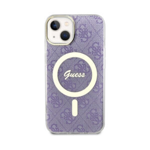 Coque iPhone 14 Plus Guess 4G MagSafe violette — visuel 3