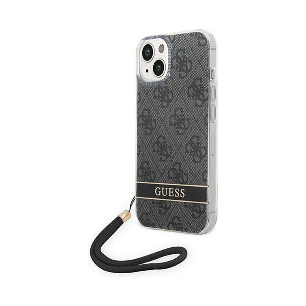Coque iPhone 14 Plus Guess 4G Print Cord noire
