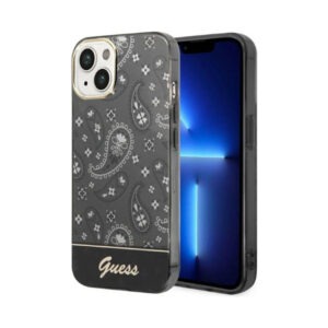 Coque iPhone 14 Plus Guess Bandana Paisley noire
