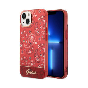 Coque iPhone 14 Plus Guess Bandana Paisley rouge