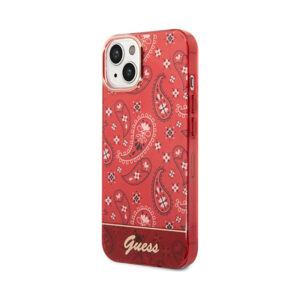 Coque iPhone 14 Plus Guess Bandana Paisley rouge — visuel 2