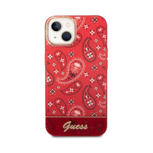 Coque iPhone 14 Plus Guess Bandana Paisley rouge — visuel 3