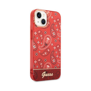 Coque iPhone 14 Plus Guess Bandana Paisley rouge — visuel 4