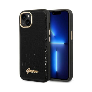 Coque iPhone 14 Plus Guess Croco Collection noire