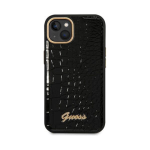 Coque iPhone 14 Plus Guess Croco Collection noire — visuel 3