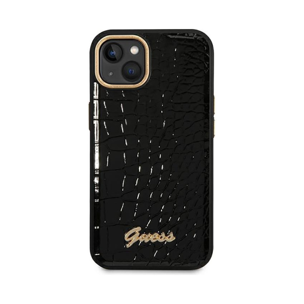 Coque iPhone 14 Plus Guess Croco Collection noire — visuel 3