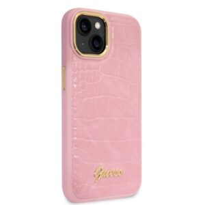 Coque iPhone 14 Plus Guess Croco Collection rose — visuel 3