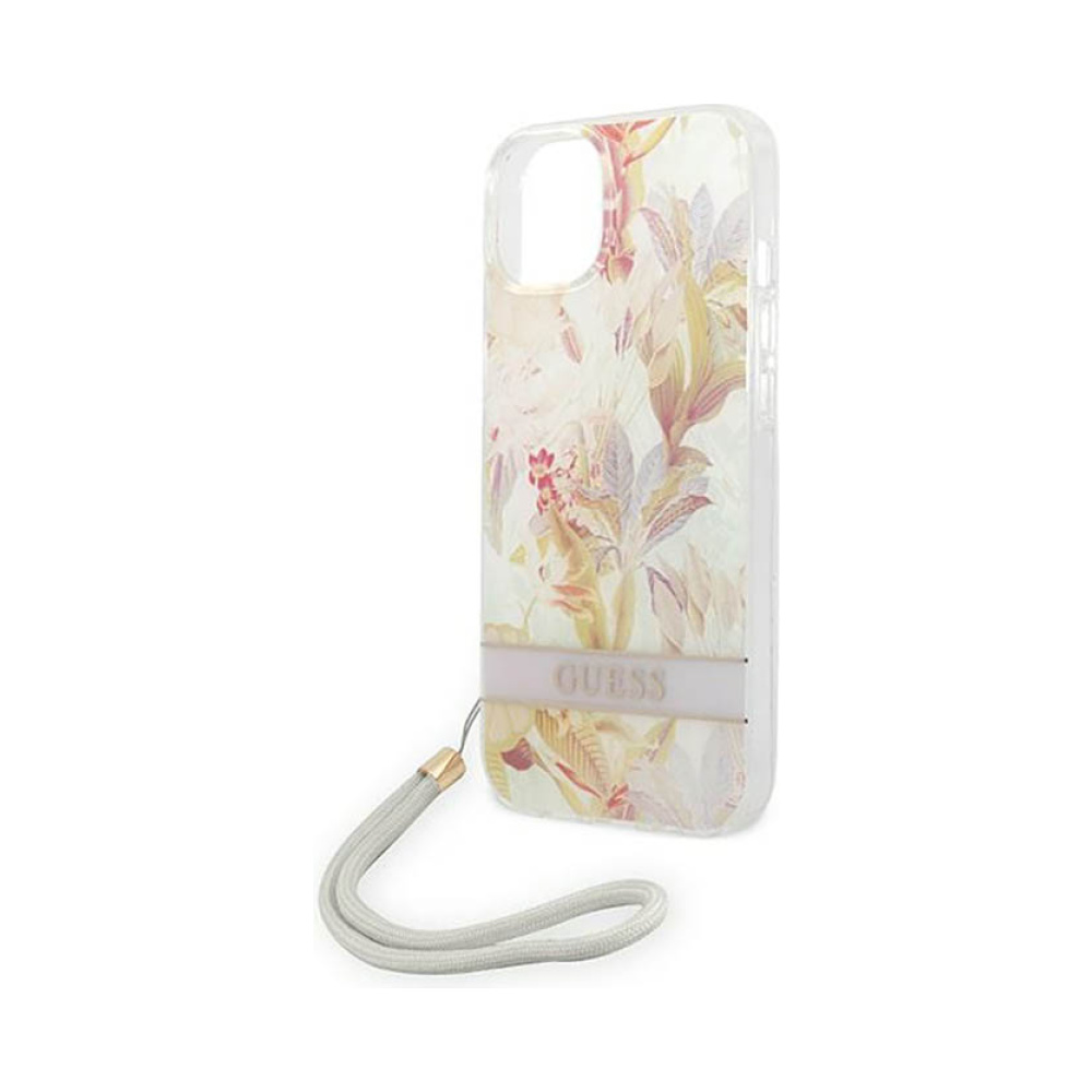 Coque iPhone 14 Plus Guess Flower Cord violette — visuel 5